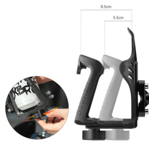 Rockbros 2-3D Adjustable Bottle Holder for Bikes and Motorcycles - Black - Image 5