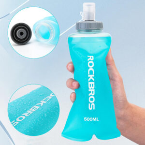 Rockbros 35210027001 soft flask running water bottle 500 ml - light blue - Image 3