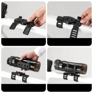 Rockbros S550H-1 700 ml Thermal Bottle with Magnetic Holder and Mounting Strap - Black - Image 9