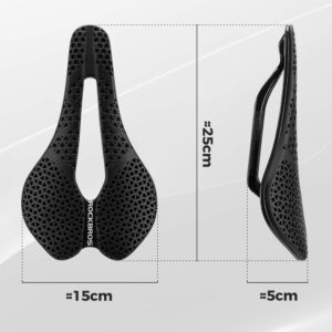 Rockbros LF0214 Anatomical 3D Waterproof Bicycle Saddle - Black - Image 8