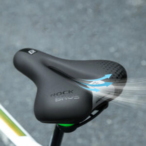 Rockbros 6876 comfortable ergonomic bicycle saddle - black - Image 3