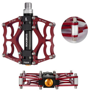Rockbros JT201012LR 2010-12L Aluminum Platform Bicycle Pedals - Red - Image 5
