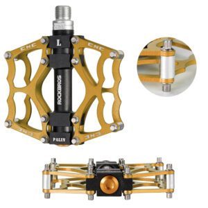 Rockbros JT201012LG 2010-12L Aluminum Platform Bicycle Pedals - Gold - Image 4