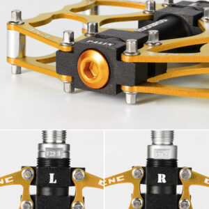 Rockbros JT201012LG 2010-12L Aluminum Platform Bicycle Pedals - Gold - Image 5