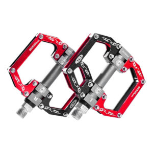 Rockbros 2010-12SBKR Aluminum Bicycle Pedals with Sealed Bearings - Black and Red - Image 2