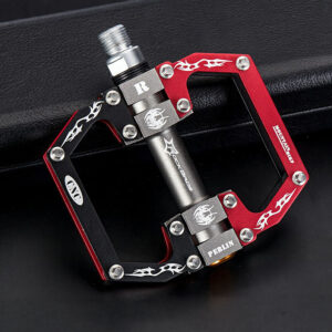 Rockbros 2010-12SBKR Aluminum Bicycle Pedals with Sealed Bearings - Black and Red - Image 4