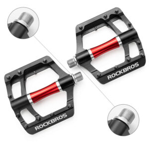 Rockbros 2020-12CBK Platform Aluminum Bicycle Pedals - Black - Image 3