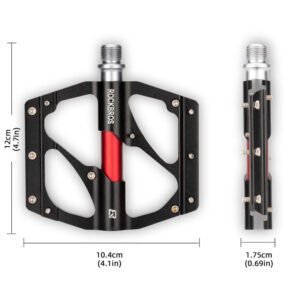 Rockbros 2020-12BBK Platform Aluminum Bicycle Pedals - Black - Image 9