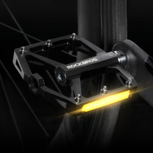 Rockbros K371 Reflective Aluminum Bicycle Pedals with Sealed Bearings - Black - Image 2
