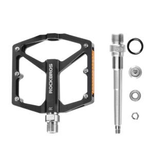 Rockbros K371 Reflective Aluminum Bicycle Pedals with Sealed Bearings - Black - Image 4