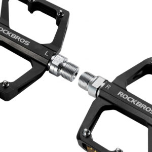 Rockbros K371 Reflective Aluminum Bicycle Pedals with Sealed Bearings - Black - Image 6