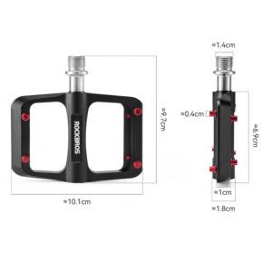Rockbros BP2603 Platform Bicycle Pedals with Titanium Axle and Magnesium Alloy Bearings - Black - Image 2