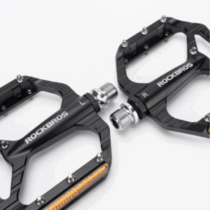 Rockbros C700 Reflective Aluminum Platform Bicycle Pedals - Black - Image 4