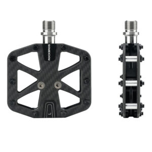 Rockbros C525 Carbon Fiber Platform Bike Pedals - Black - Image 3