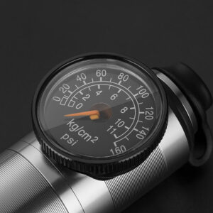 Rockbros HQ-67A-L03 Bicycle Pump with Pressure Gauge - Silver - Image 3