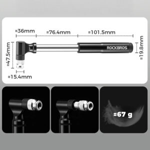 Rockbros JG-PB-11 Tool Kit with Pump and Spoon Patch Multitool - Black - Image 3