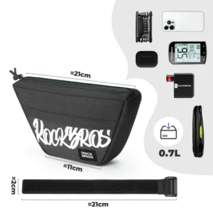Rockbros G011 Flash Journey trapezoidal handlebar bike bag 0.7 l - black - Image 2
