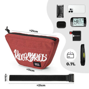 Rockbros G011 Flash Journey trapezoidal handlebar bike bag 0.7 l - red - Image 2