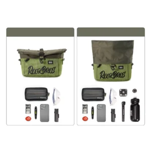 Rockbros W020-1 Foldable Handlebar Bicycle Bag - Green - Image 6