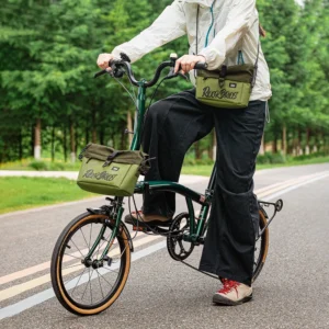 Rockbros W020-1 Foldable Handlebar Bicycle Bag - Green - Image 7