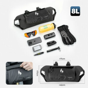 Rockbros AS-154 Waterproof Handlebar Bicycle Bag 8L - Black - Image 9