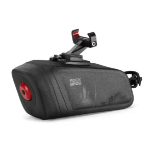 Rockbros AS-141 Lightweight Bicycle Seat Bag with Smart Rear Light - Black - Image 2