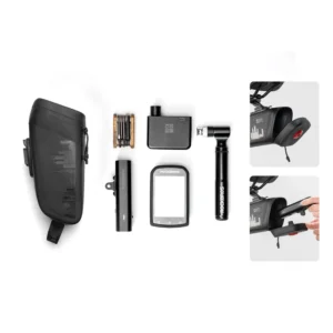 Rockbros AS-141 Lightweight Bicycle Seat Bag with Smart Rear Light - Black - Image 4