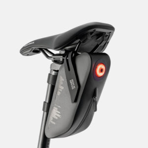 Rockbros AS-078-1 Bicycle Seat Bag with Smart Rear Light 0.8L - Black - Image 2