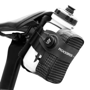 Rockbros P010 0.2L Bike Saddle Bag with 0.6L Bottle Holder - Black - Image 2