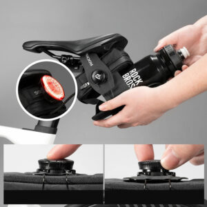 Rockbros P010 0.2L Bike Saddle Bag with 0.6L Bottle Holder - Black - Image 7