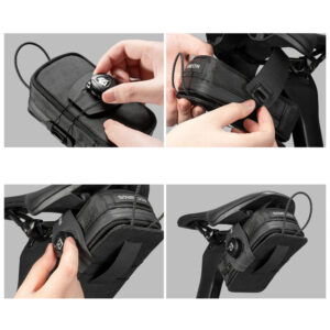 Rockbros P010 0.2L Bike Saddle Bag with 0.6L Bottle Holder - Black - Image 9