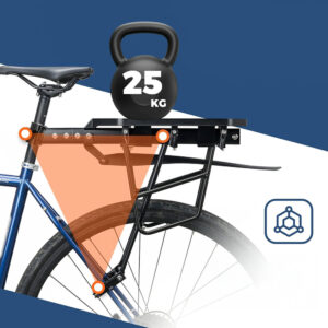Rockbros RBHJ-1 Black Diamond Bike Rack with Mudguard and Quick Mount for 26-29" Mountain Bikes - Black - Image 2