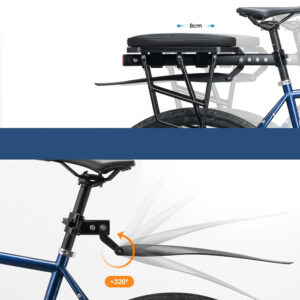 Rockbros RBHJ-1 Black Diamond Bike Rack with Mudguard and Quick Mount for 26-29" Mountain Bikes - Black - Image 3