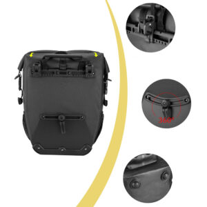 Rockbros AS-001 Waterproof Trunk Bag 27L - Black - Image 3