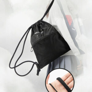 Rockbros D49-2 sports backpack bag with drawstring, zipper pocket and ventilated back 9 l - black - Image 3