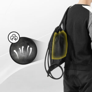 Rockbros D49-2 sports backpack bag with drawstring, zipper pocket and ventilated back 9 l - black - Image 5