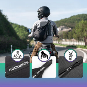 Rockbros H34 Backpack with Helmet Holder - Black - Image 4