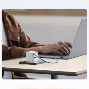 Cuktech AD653W 67W GaN 2x USB-C + USB-A Wall Charger with 70cm Retractable USB-C Cable - baltos spalvos - Image 8