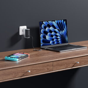 Cuktech AD1404UEU 140W GaN 3x USB-C + USB-A Wall Charger with USB-C Cable - pilkos spalvos - Image 6
