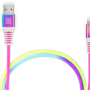 Laidas REAL-EL MFI USB A - Lightning Rainbow 1m, vaivorykštės spalvos - Image 7
