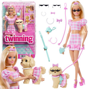 Mattel Barbie lėlė su šuniuku „Twining Looks“ – pasivaikščiojimas su šunimi ZA6701