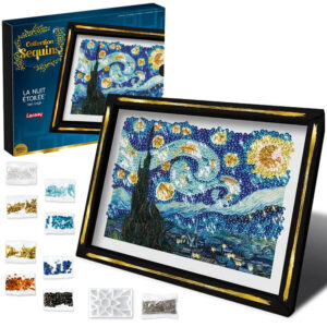 Blizgučių paveikslas La nuit etoilee STARRY NIGHT Siuvinėjimas blizgučiais 1680vnt. ZA6710
