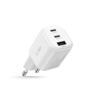 Tech-Protect NCA100W-GAN-AVS 3 prievadų tinklo įkroviklis PD 3.2 100W / QC3.0 baltas - Image 2