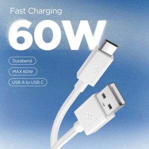 SPIGEN EB6015AC ESSENTIAL TYPE-C LAIDAS 60W 150CM BALTAS - Image 3