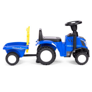 Vaikiškas traktorius New Holland su priekaba, interaktyviu vairu ir garsais, mėlynas - Image 3