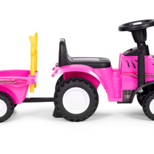 Vaikiškas traktorius New Holland su priekaba, interaktyviu vairu ir garsais, rožinis - Image 3