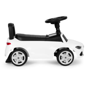 Vaikiškas elektromobilis Mercedes C CLASS, interaktyvus vairas, garsiniai efektai, baltas - Image 3