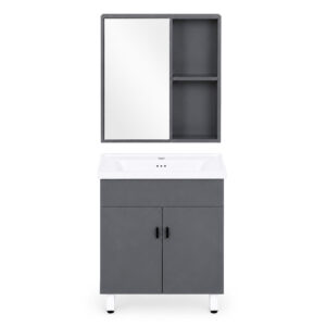 Vonios kambario spintelė su praustuvu + veidrodžio baldų komplektas ModernHome - Image 3