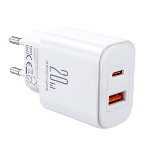 Charger Joyroom JR-TCF05 Flash, 20W + C to L Cable 1m baltos spalvos - Image 2