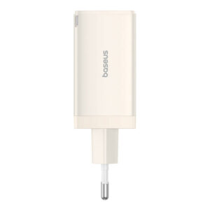 Wall charger Baseus GaN5 2x USB-C + USB, 65W + cable 1m baltos spalvos - Image 2